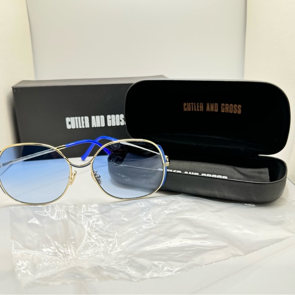 Cutler and Gross - sunglasses 60-17-140, gold / blue frames gradient blue lens - Picture 12 of 13